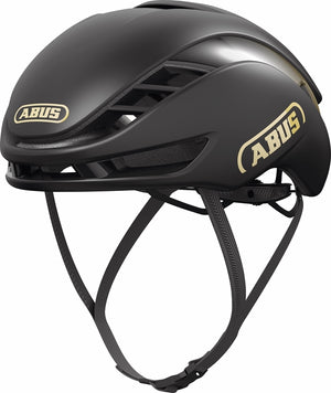 Abus Gamechanger 2.0 Black Gold. Sort og guld farvet aerohjelm til landevej og sport