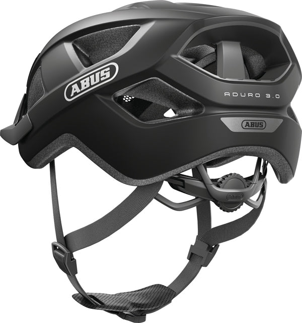 Abus Aduro 3.0 Velvet Black. Mat sort cykelhjelm med skygge