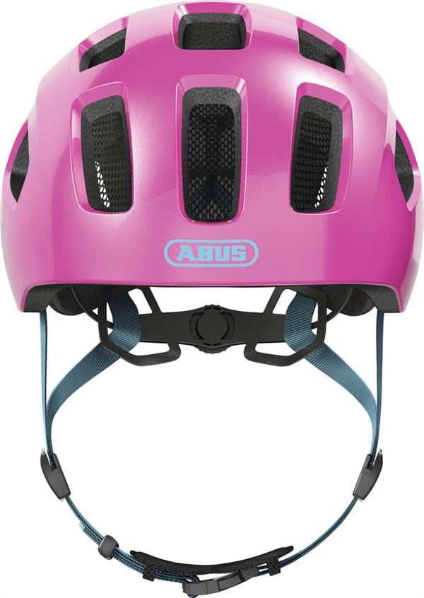 Abus Youn-I 2.0 Sparkling Pink med LED lys | pink cykelhjelm til børn