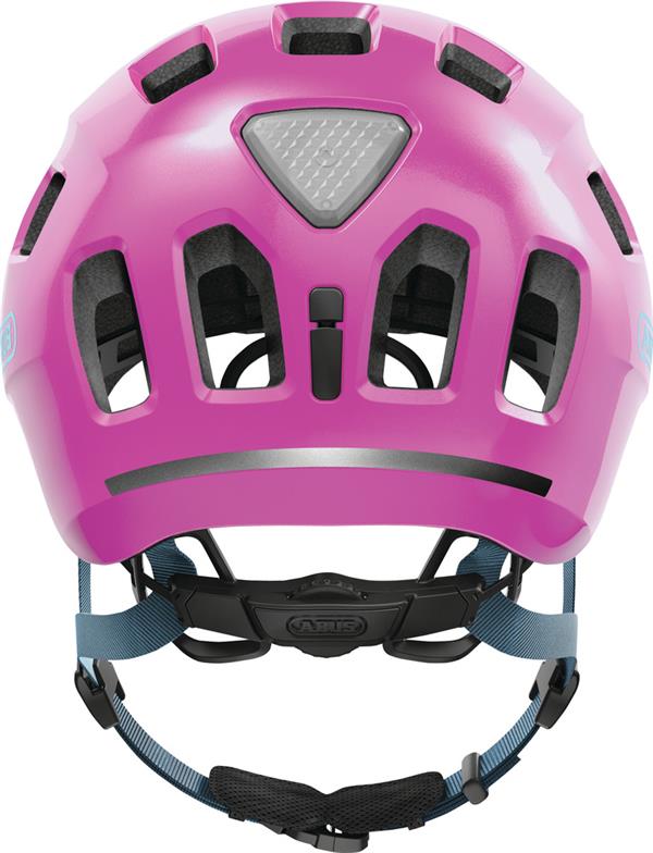 Abus Youn-I 2.0 Sparkling Pink med LED lys | pink cykelhjelm til børn