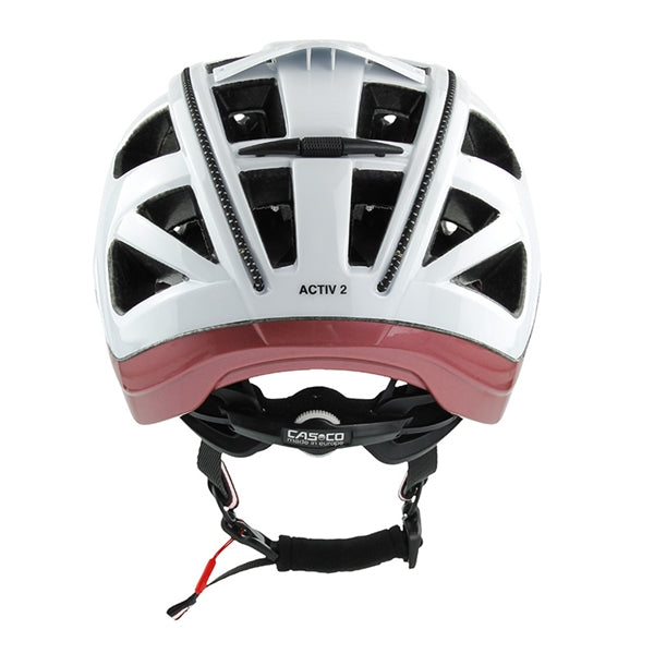 Casco Activ 2 White English Rose | hvid cykelhjelm med lyserød kant.