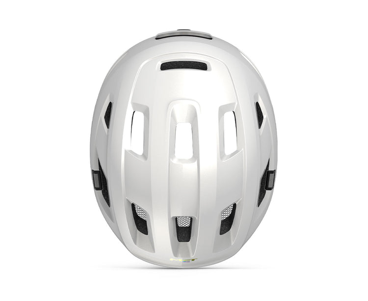 Met e-mob mips white glossy. Hvid cykelhjelm med mips til elcykel