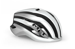 Met Trenta 3K Carbon Mips White Silver Metallic Topmodel cykelhjelm til landevej